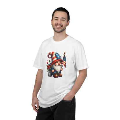 Patriotic Gnome T-Shirt – American Flag Fourth of July Garden Gnome Tee