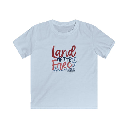 Kids Tee - "Land of the Free" Patriotic USA Stars Fourth of July Shirt