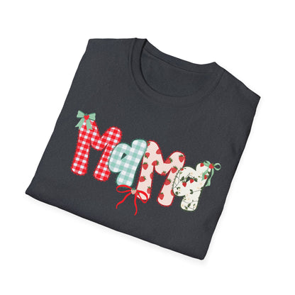 Mama Patterned Patchwork T-Shirt — Floral & Gingham "Mama" Design, Cute Mother's Day Gift