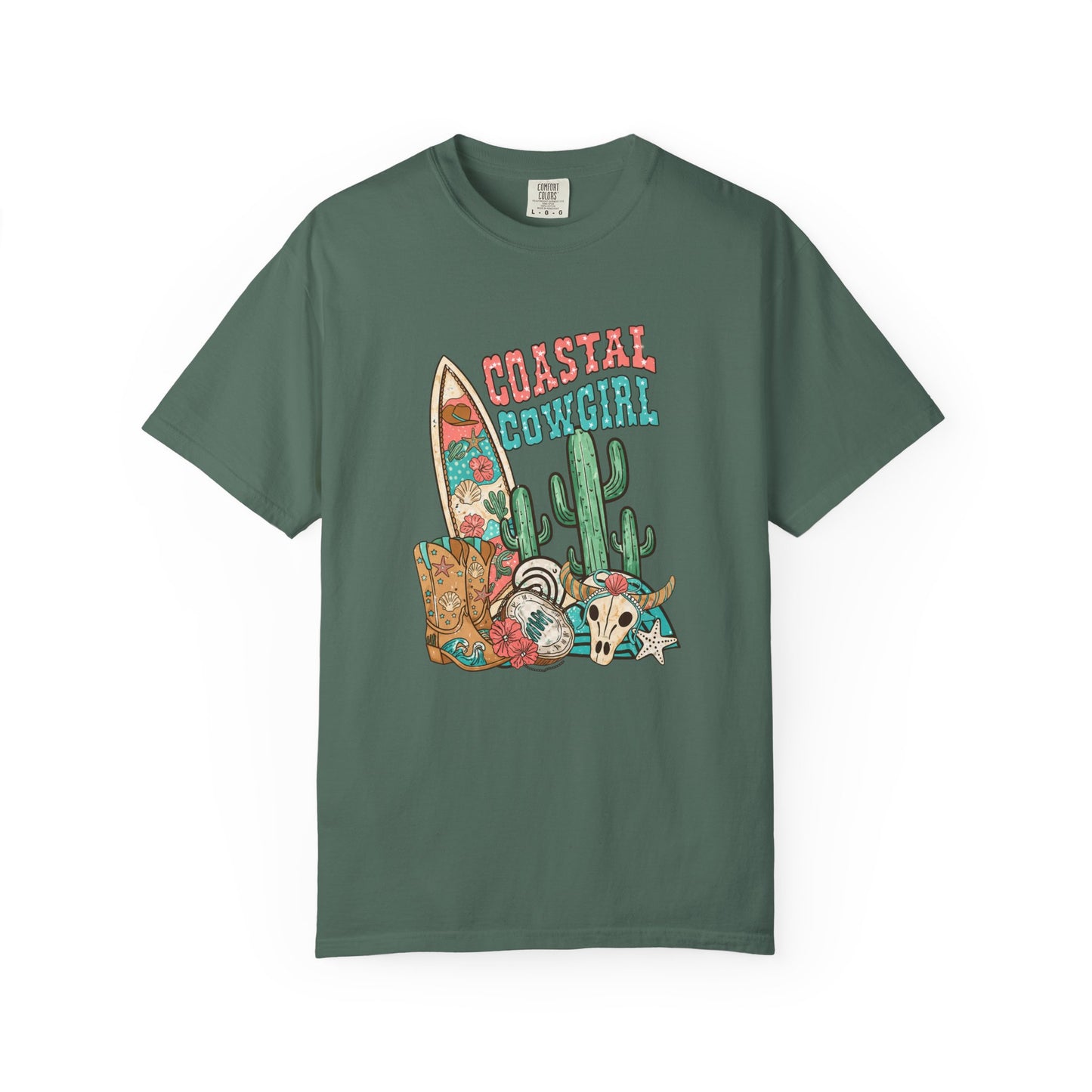 Coastal Cowgirl T-Shirt — Vintage Surf & Cactus Beach Graphic