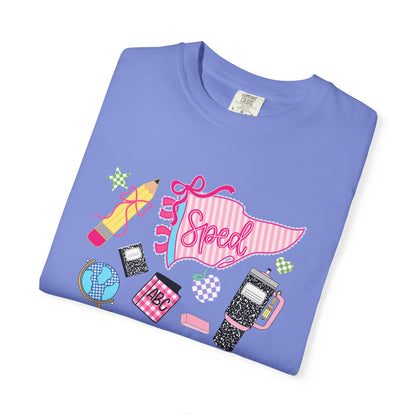 Retro Tech Collage T-Shirt — 'Speed' Graphic Tee for 90s Nostalgia
