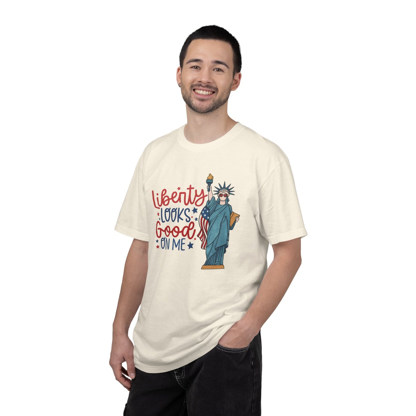 Liberty Looks Good On Me T-Shirt — Statue of Liberty Fourth of July Tee