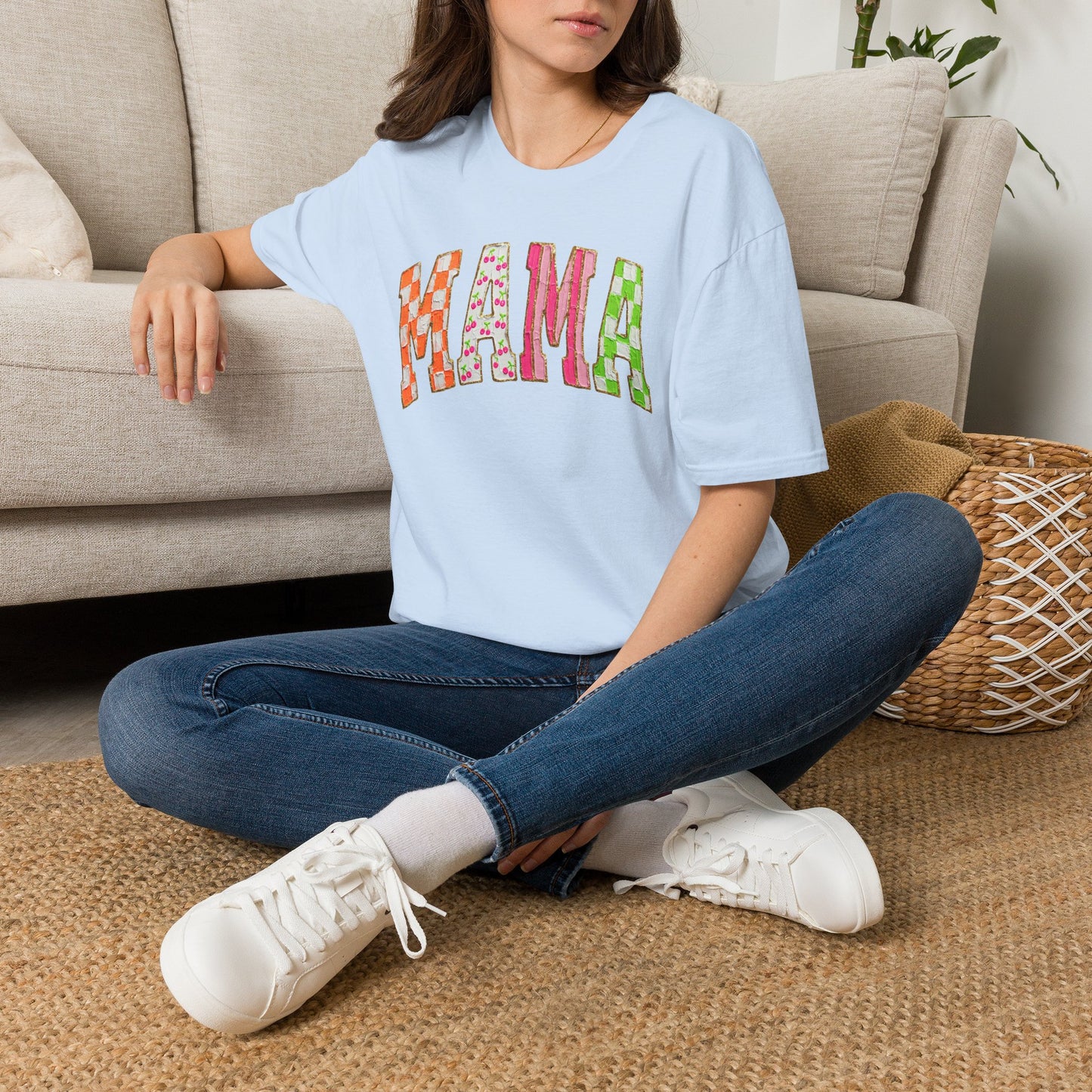 Mama Floral Patchwork T-Shirt