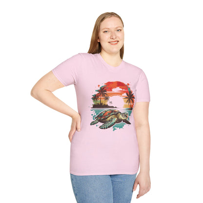 Sea Turtle Sunset T-Shirt — Tropical Beach Graphic Tee