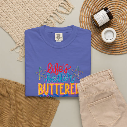 T-Shirt — 'Life's Better Buttered' Lobster Seafood Graphic Tee