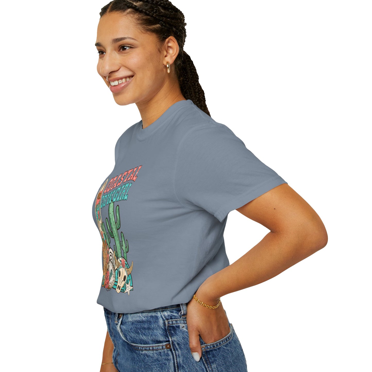 Coastal Cowgirl T-Shirt — Vintage Surf & Cactus Beach Graphic