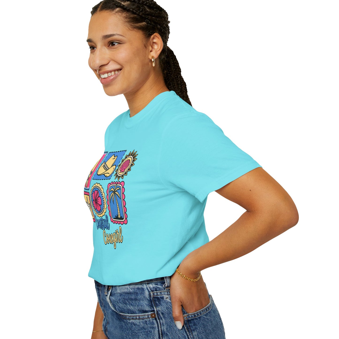 Coastal Cowgirl Graphic T-Shirt — Retro Beach Icons Tee