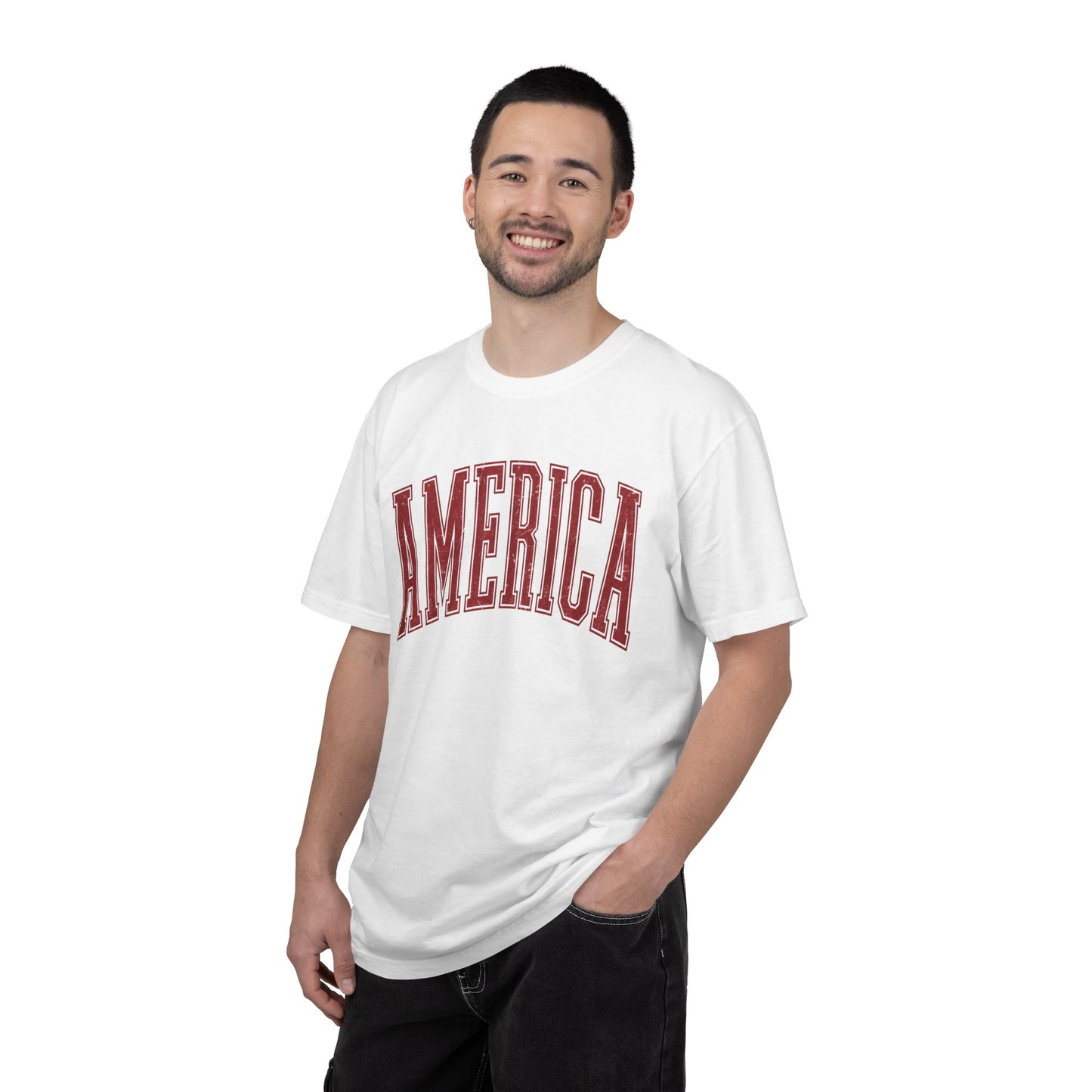 America Graphic T‑Shirt — Vintage Collegiate Patriotic Tee