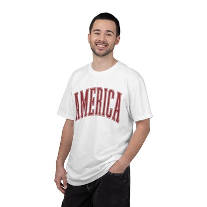 America Graphic T‑Shirt — Vintage Collegiate Patriotic Tee