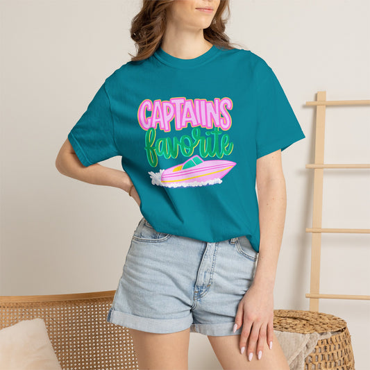 Captain's Favorite T-Shirt — Retro Boat Graphic, Nautical Vacation Tee