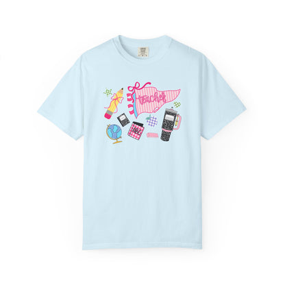 Teacher Essentials T-Shirt — Fun School Supplies Graphic