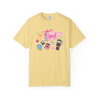 Retro Tech Collage T-Shirt — 'Speed' Graphic Tee for 90s Nostalgia