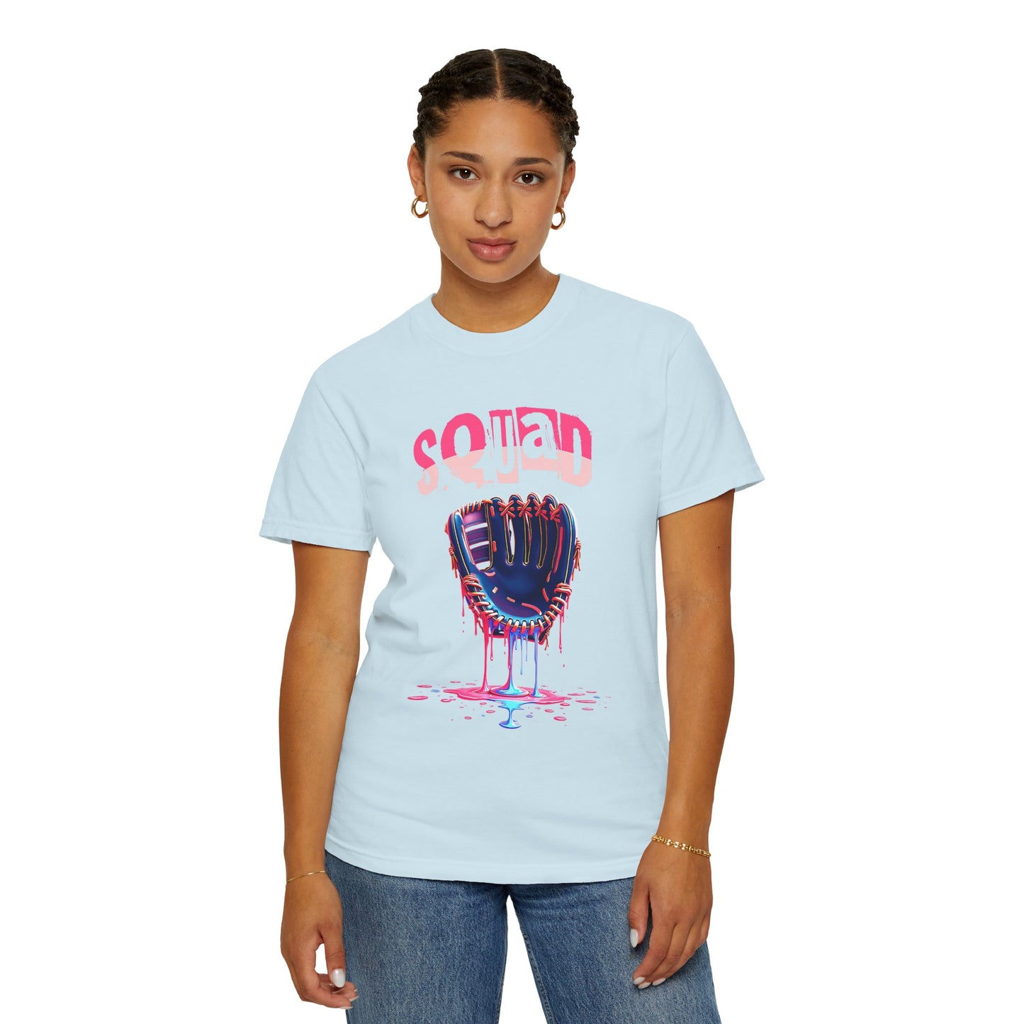 Baseball Glove Drip T-Shirt — "Squad" Graphic Sports Tee