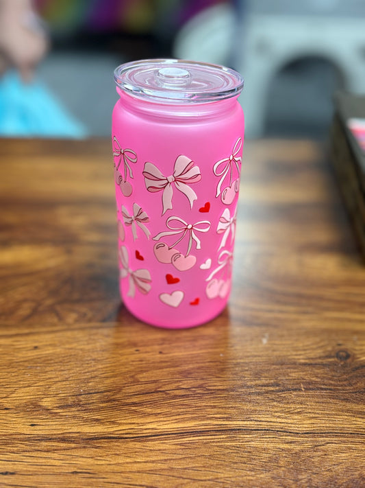 16oz Cherry & Bows tumbler