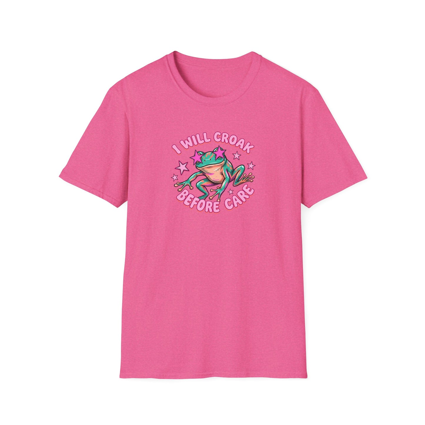 Funny Frog T-Shirt — "I Will Croak Before I Care" Cute Retro Frog Graphic Tee