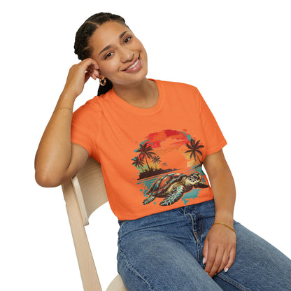 Sea Turtle Sunset T-Shirt — Tropical Beach Graphic Tee