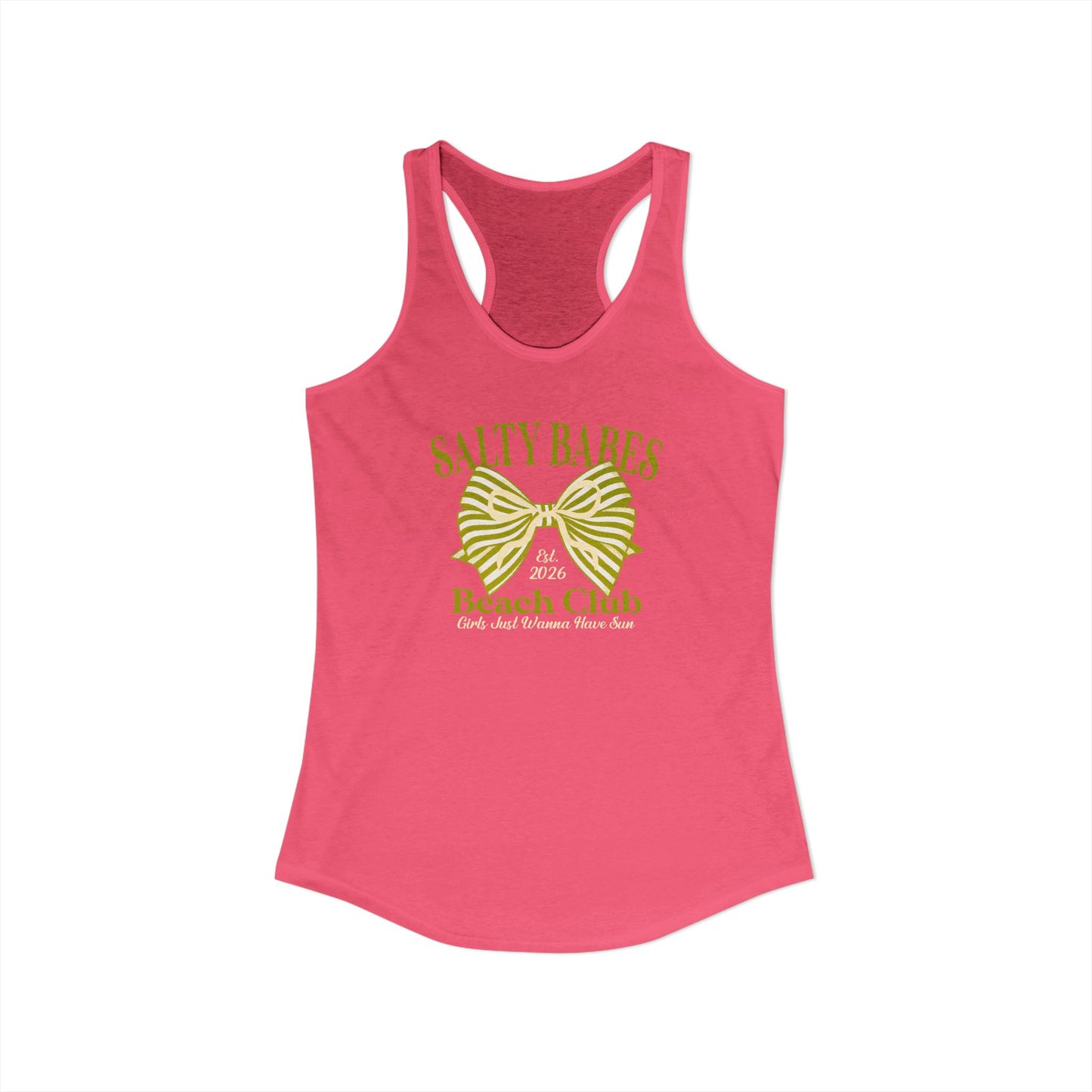 Salty babe Yellow Racerback Tank