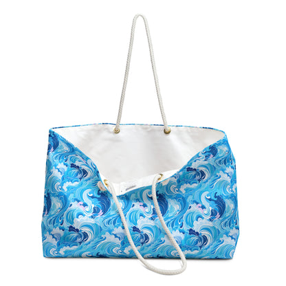 Ocean Wave Weekender Bag – Blue Sea Beach Tote