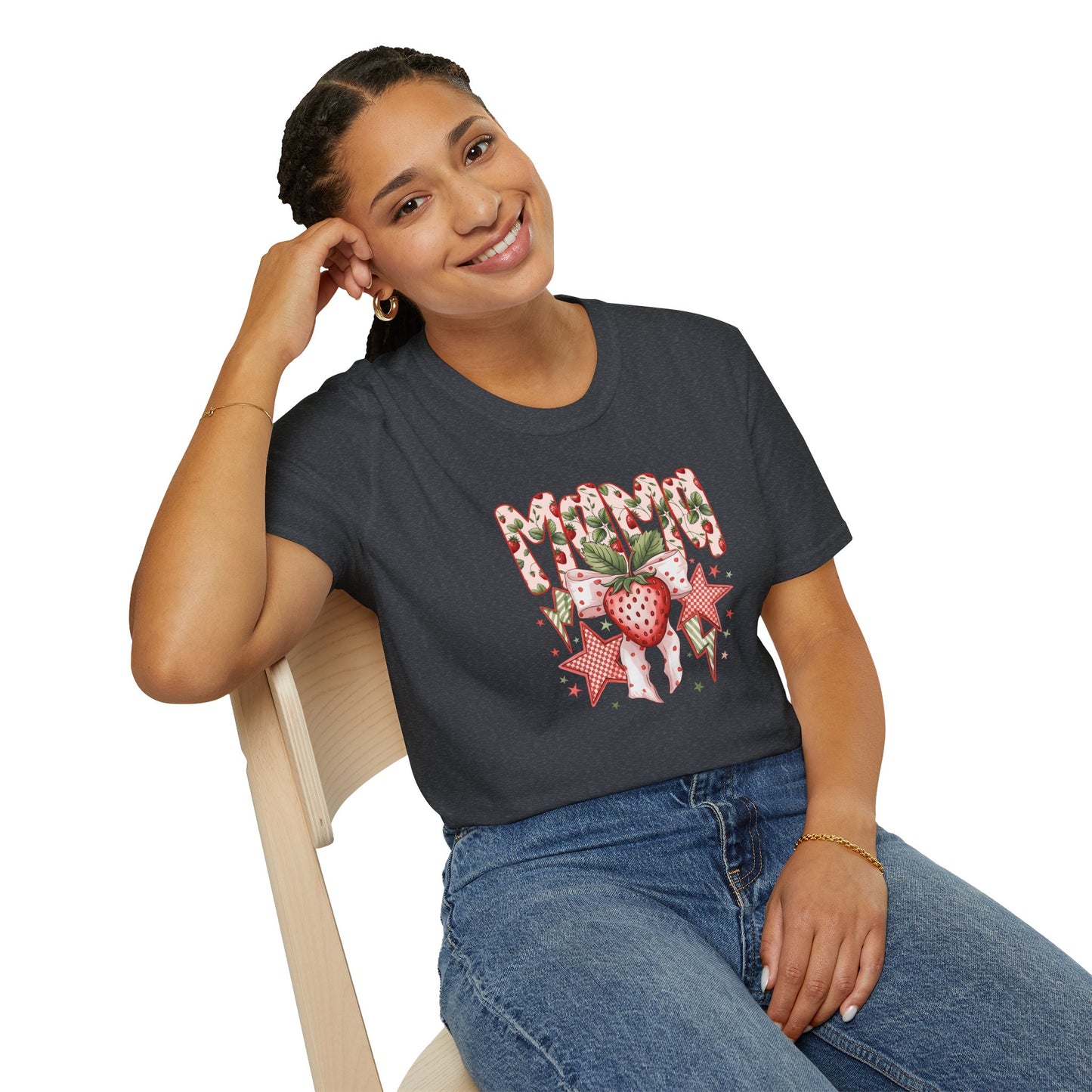 Strawberry Vibes T-Shirt — Retro Stars & Heart Graphic