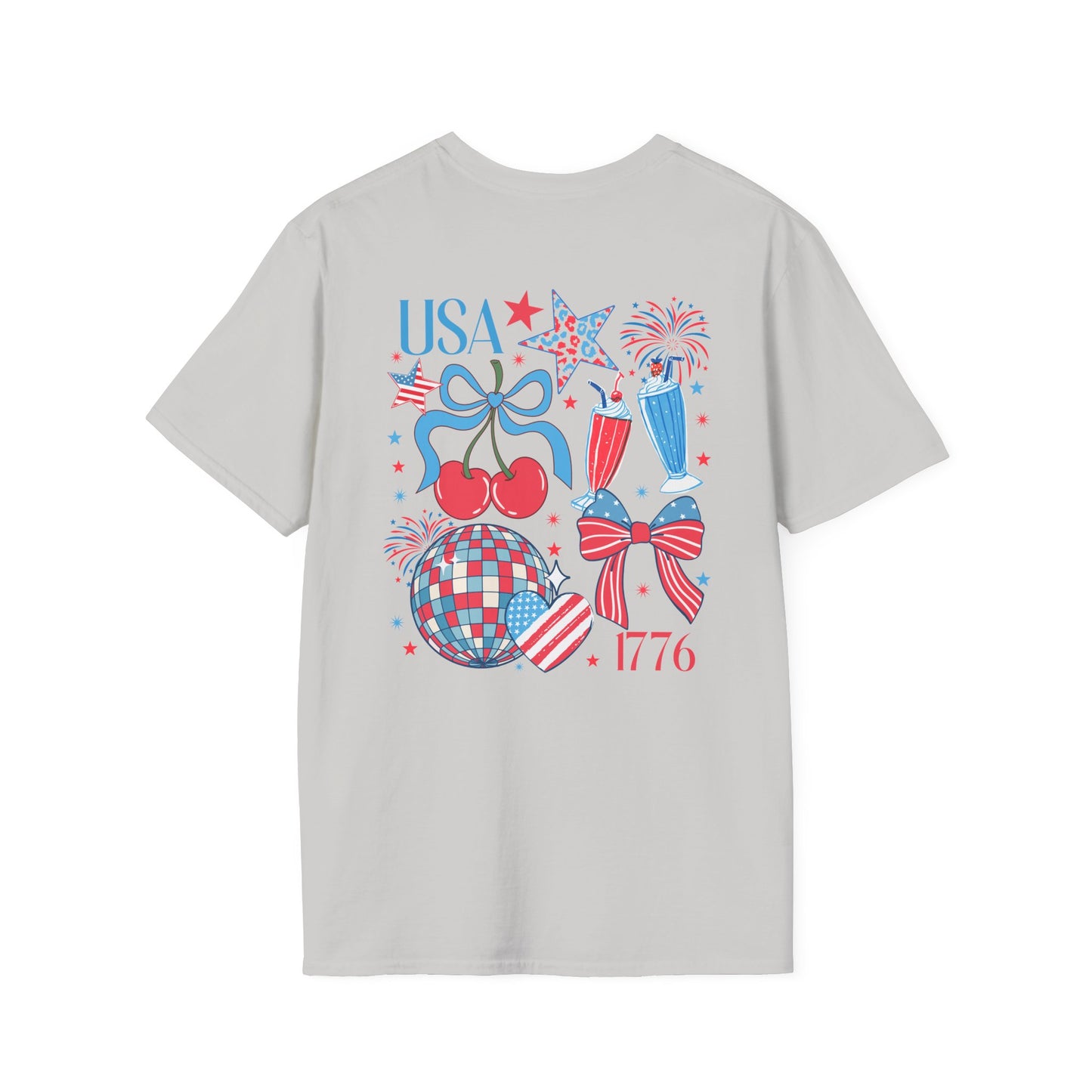 Patriotic Cherry T-Shirt — USA 1776 Fourth of July Graphic Tee