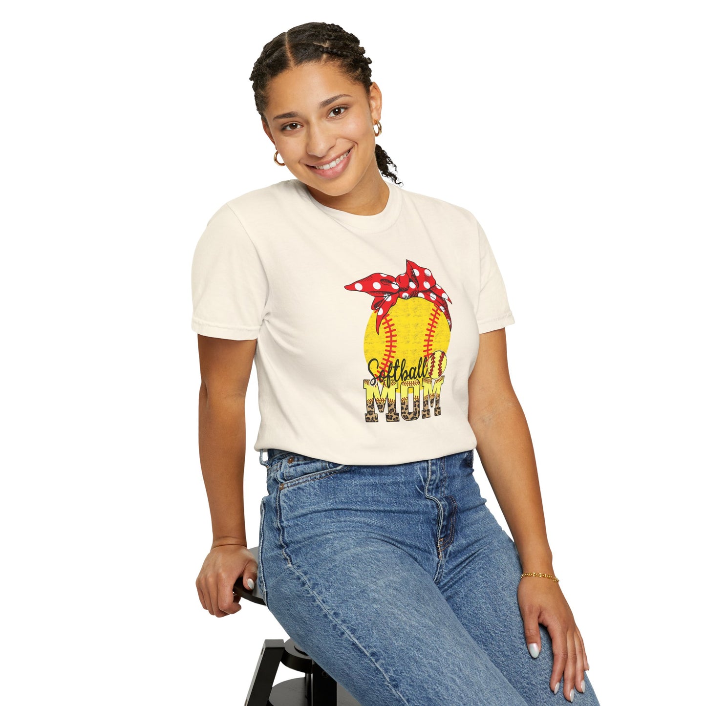 Softball Mom T-Shirt — Vintage Softball Graphic with Bandana Accent