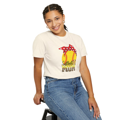 Softball Mom T-Shirt — Vintage Softball Graphic with Bandana Accent