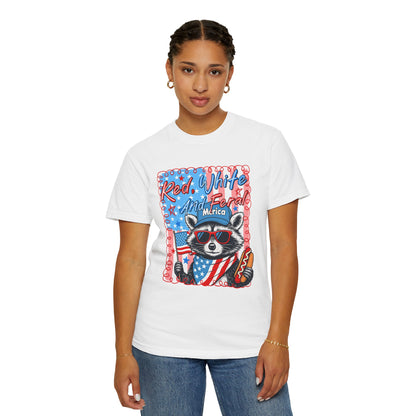 Patriotic Raccoon 'Red, White And Fear'd Merica' T-Shirt