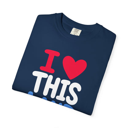 I  LAND Graphic T-Shirt – Cute Red Heart Travel Tee