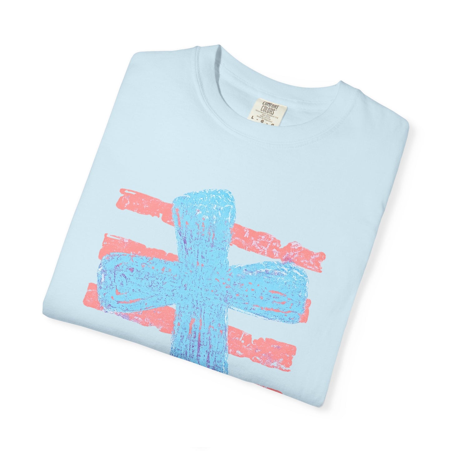 Cross & Stripes T-Shirt — Retro Coastal Church Graphic Tee