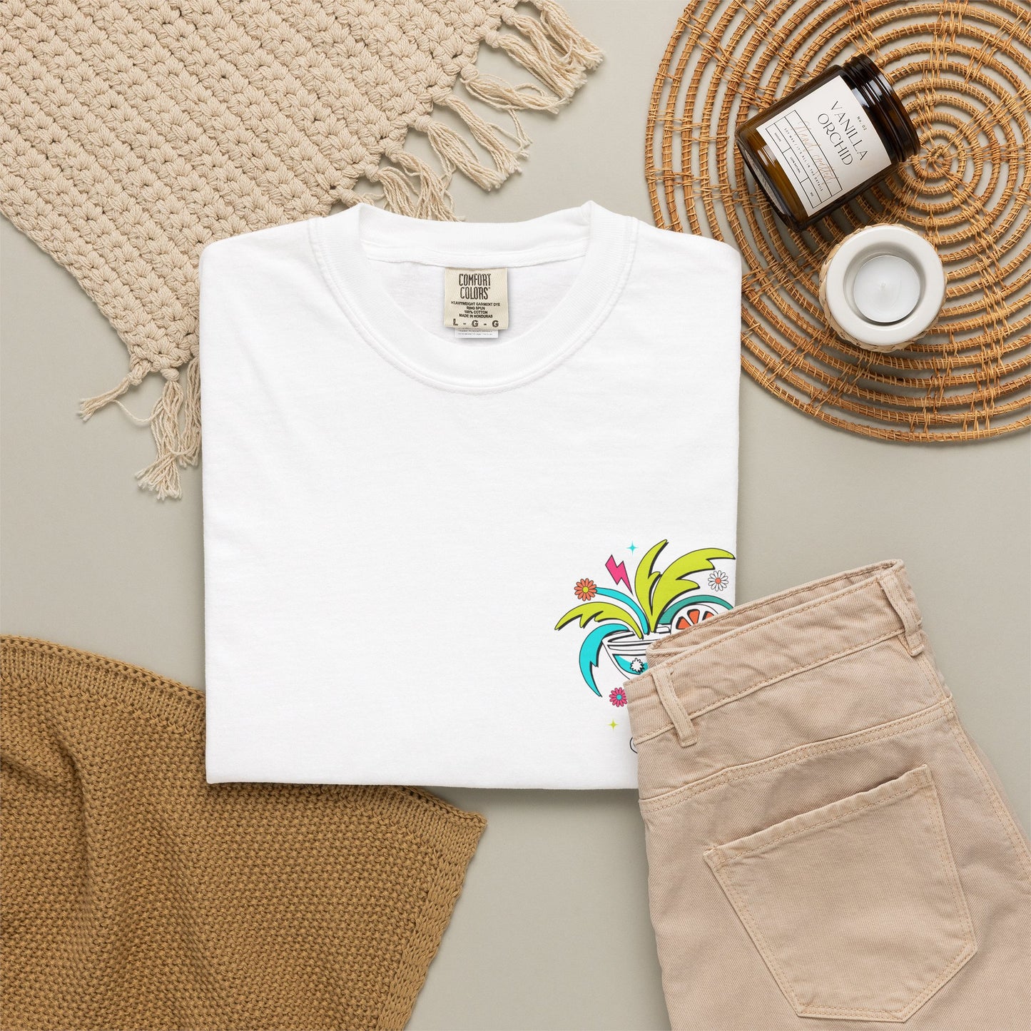 T-Shirt — "Tanned and Tipsy" Colorful Tropical Cocktail Tee