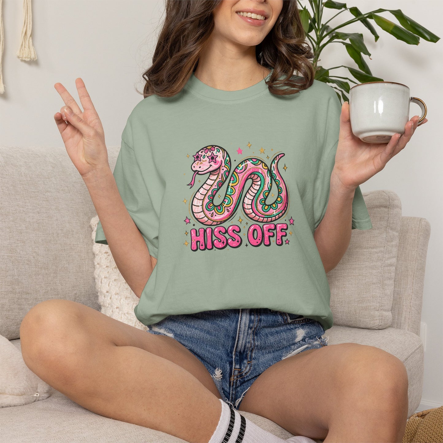 Snake "Hiss Off" Graphic T-Shirt — Retro Cute Reptile Tee