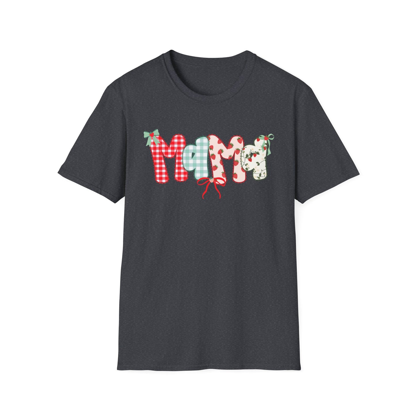 Mama Patterned Patchwork T-Shirt — Floral & Gingham "Mama" Design, Cute Mother's Day Gift