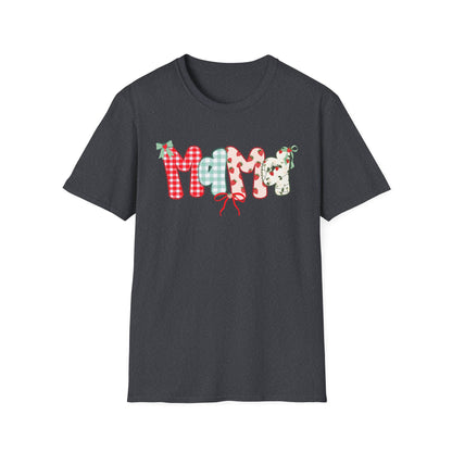Mama Patterned Patchwork T-Shirt — Floral & Gingham "Mama" Design, Cute Mother's Day Gift