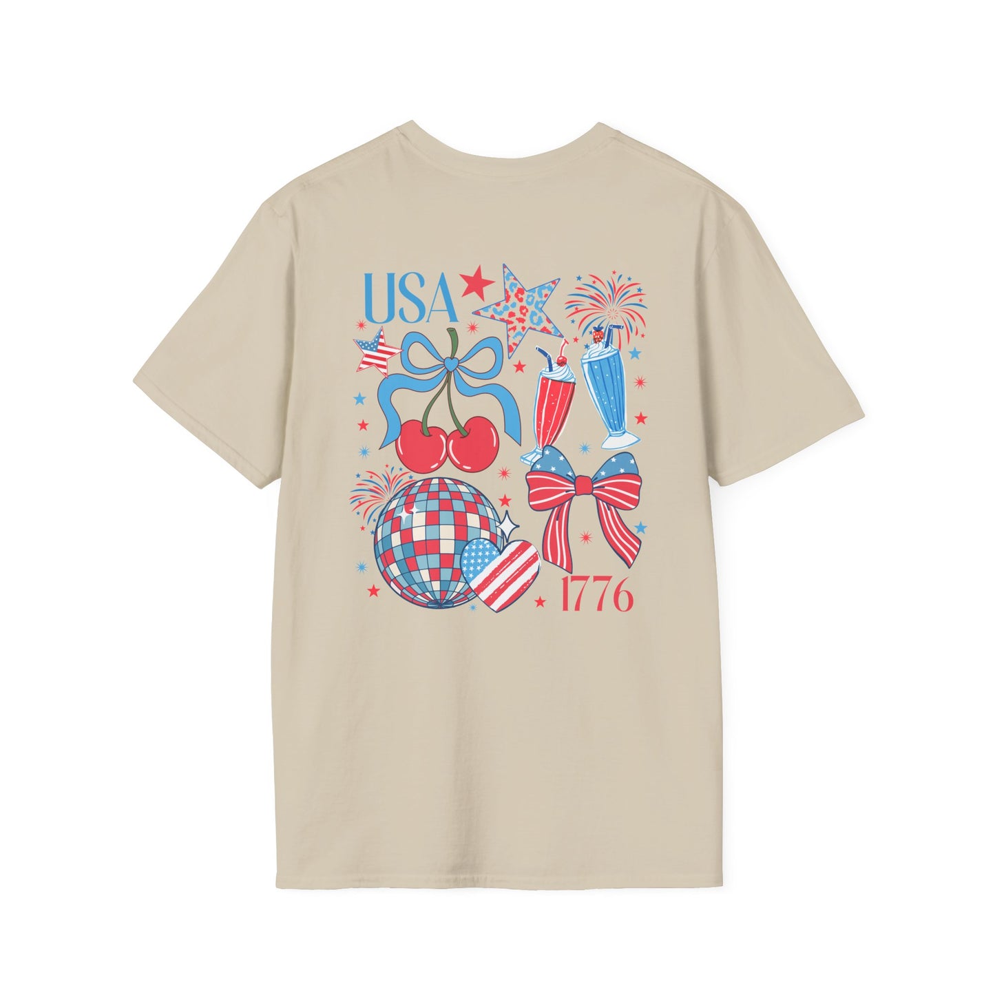 Patriotic Cherry T-Shirt — USA 1776 Fourth of July Graphic Tee