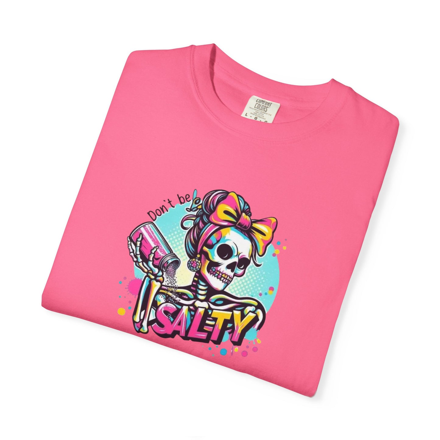 Salty Skull Graphic T-Shirt — Retro Neon Kawaii Skull Tee