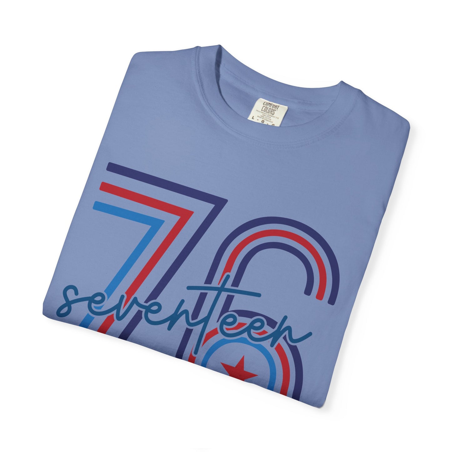 Seventeen Retro 78 Tee — Vintage Red, White & Blue Athletic Graphic T-Shirt