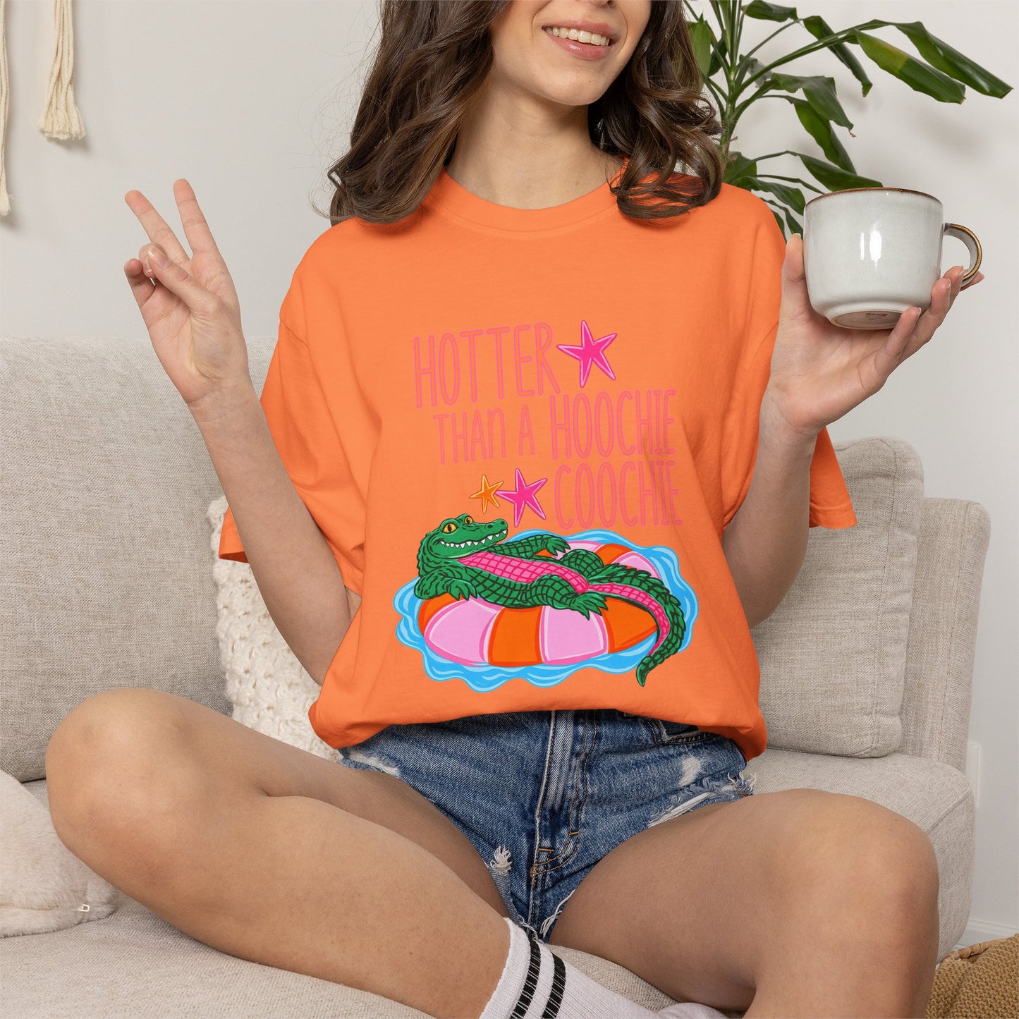 T-Shirt — "Hotter Than a Hoochie Coochie" Gator Pool Graphic Tee