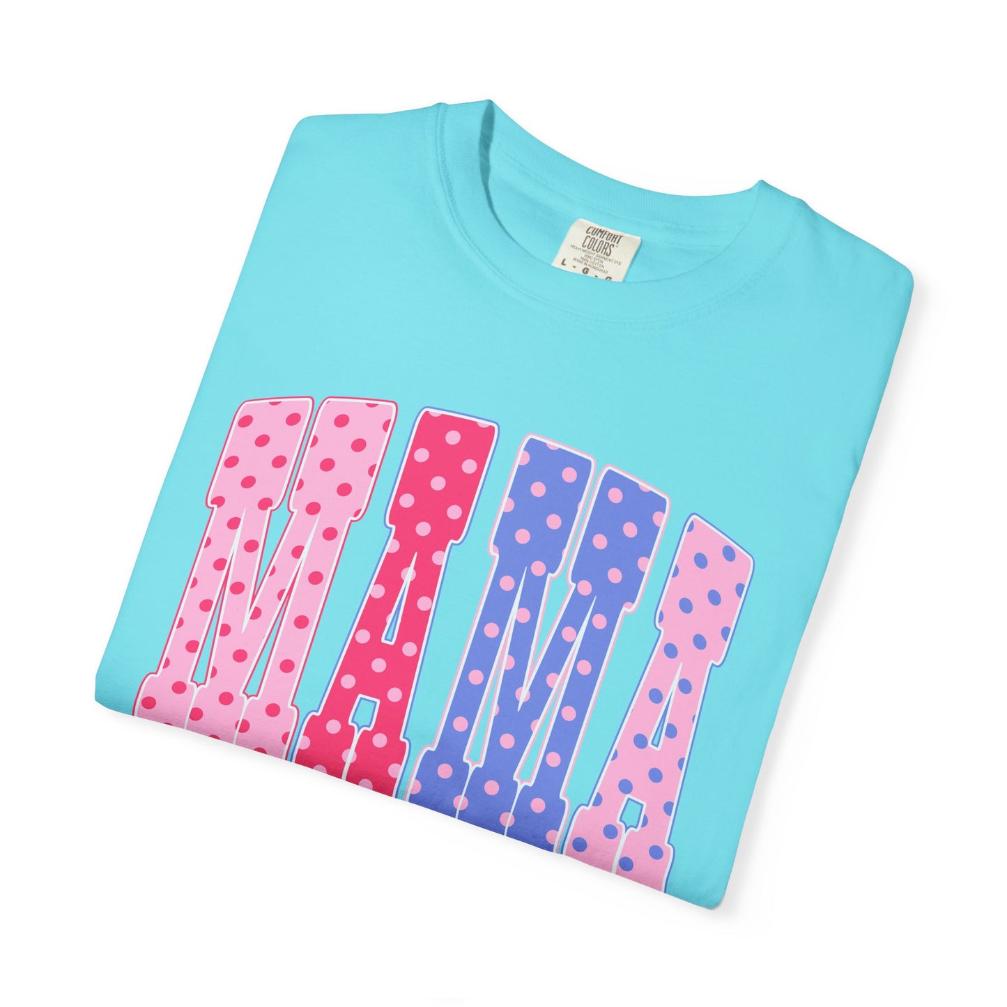 Mama Polka Dot Graphic T-Shirt — Pink & Purple Retro Mother's Day Tee