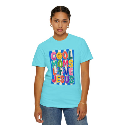 Cool Moms Love Jesus T-Shirt — Colorful Retro Christian Graphic Tee