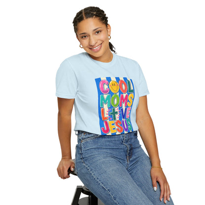 Cool Moms Love Jesus T-Shirt — Colorful Retro Christian Graphic Tee
