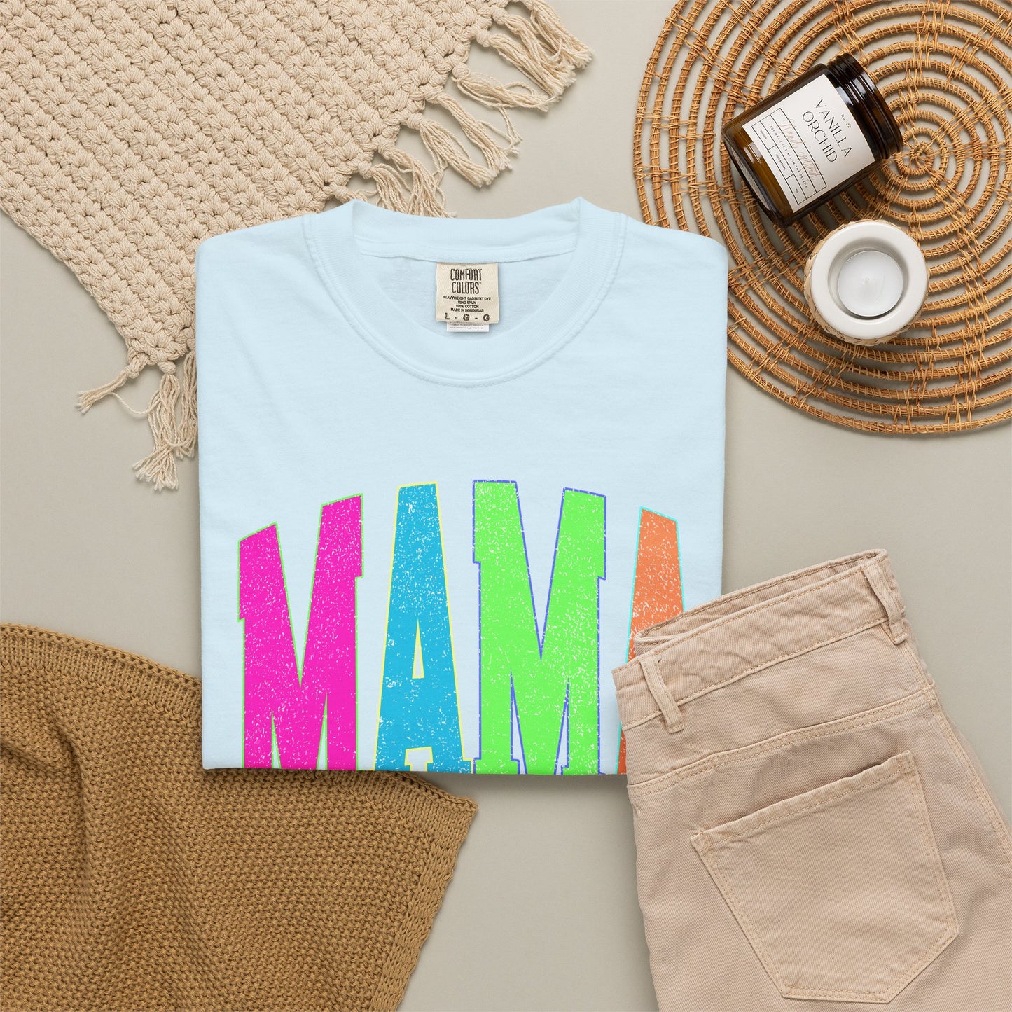 Mama Colorblock T-Shirt — Bright Retro Mama Graphic Tee for Mothers' Day & Everyday