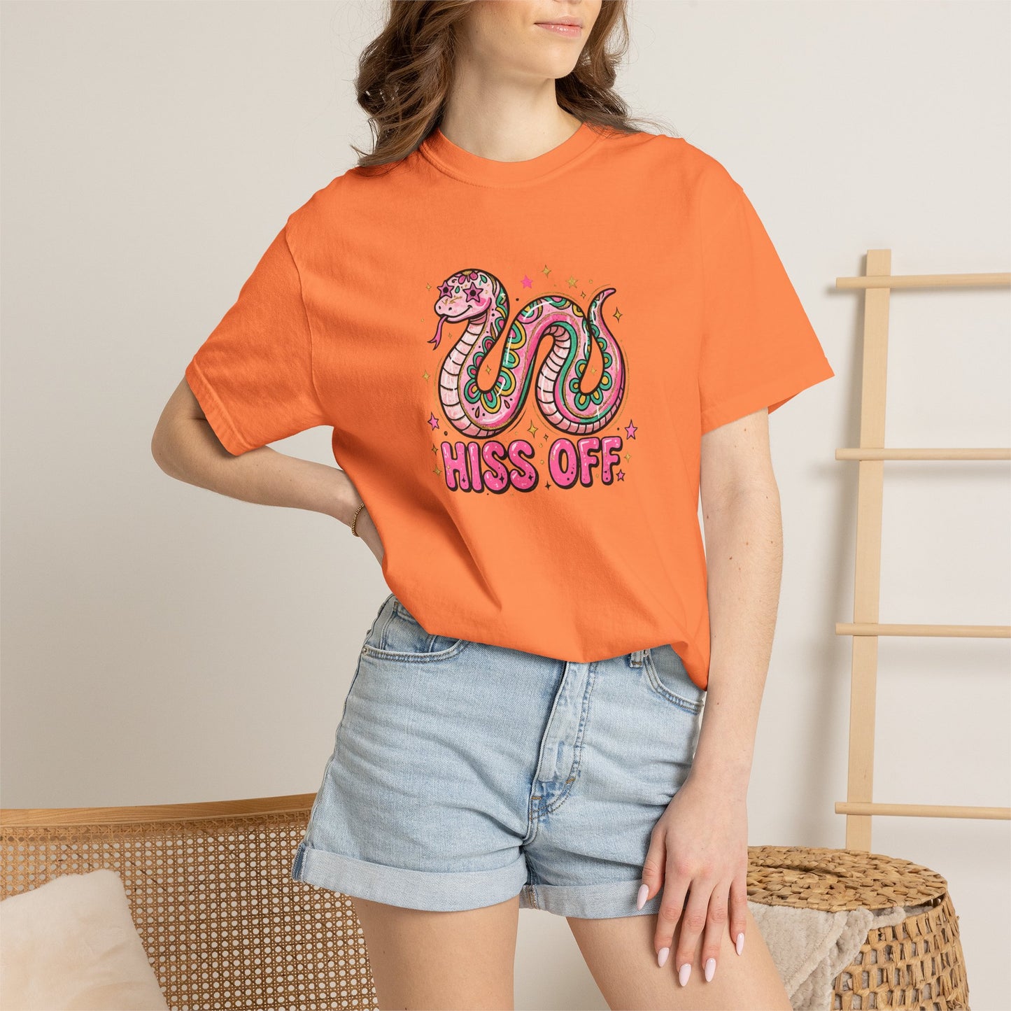 Snake "Hiss Off" Graphic T-Shirt — Retro Cute Reptile Tee