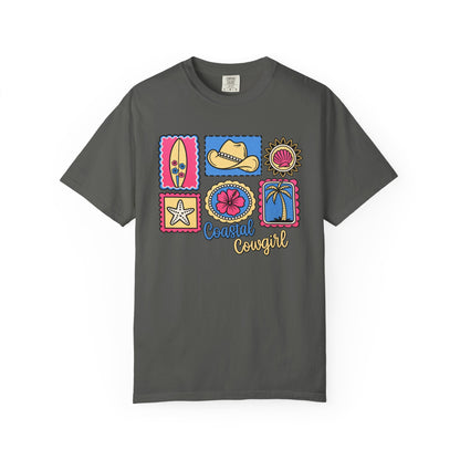 Coastal Cowgirl Graphic T-Shirt — Retro Beach Icons Tee