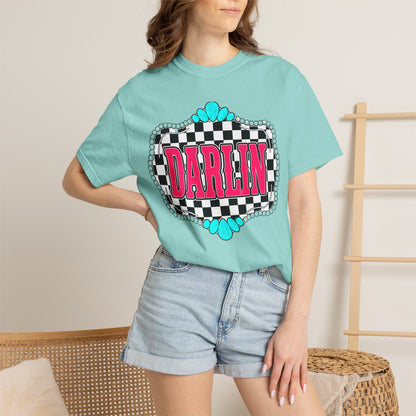 Darlin' Checkerboard Graphic T-Shirt