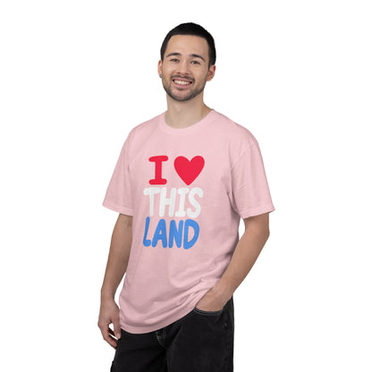 I  LAND Graphic T-Shirt – Cute Red Heart Travel Tee