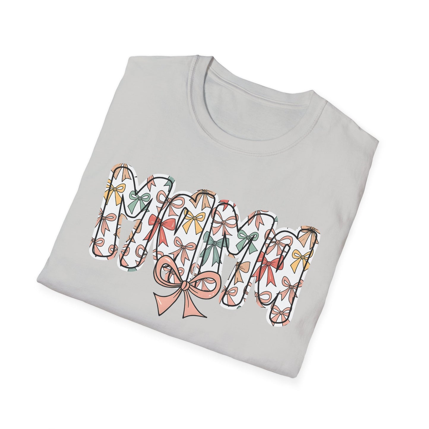 Mama Floral Typography T-Shirt — 'MAMA' Bow Graphic, Cute Mother's Day Gift
