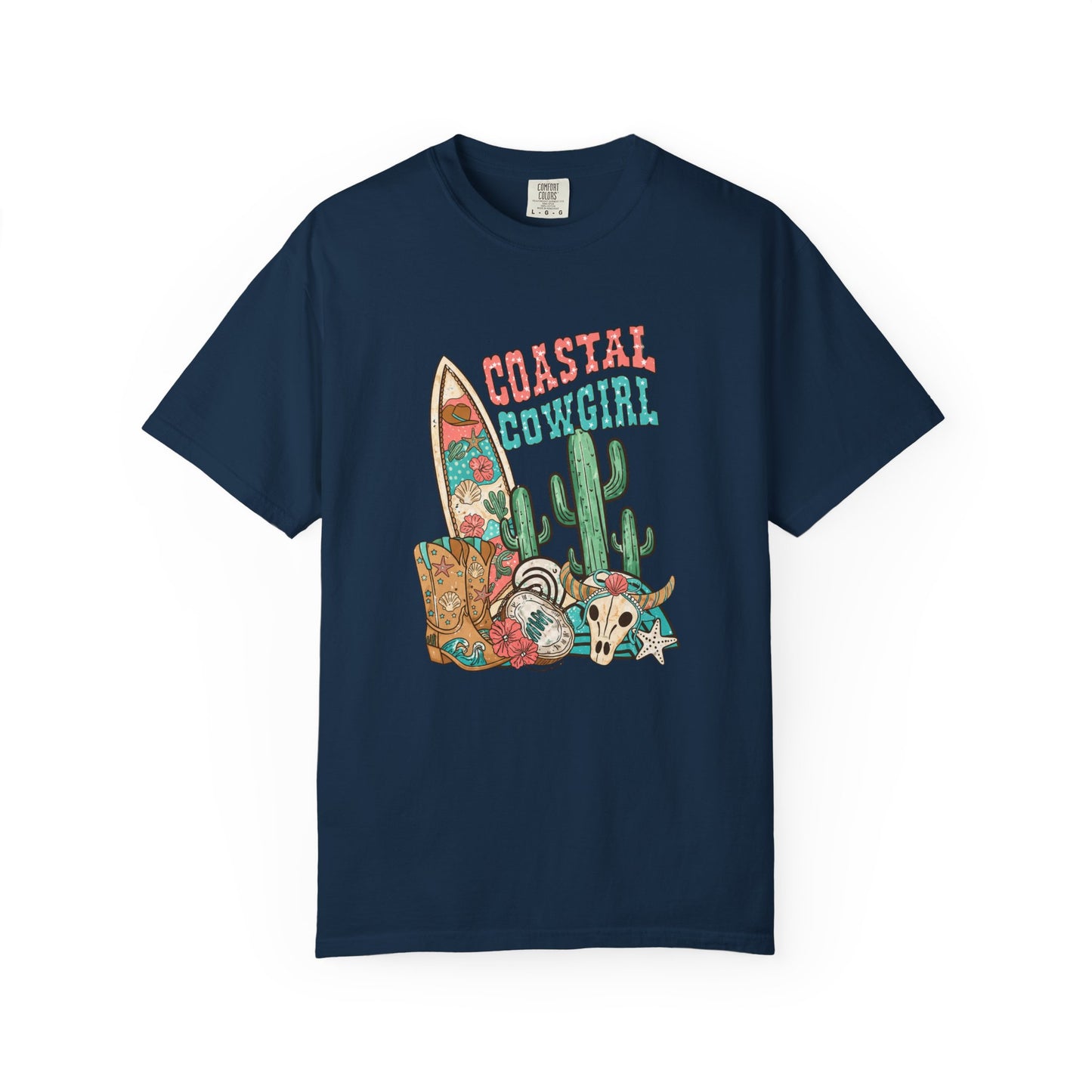 Coastal Cowgirl T-Shirt — Vintage Surf & Cactus Beach Graphic