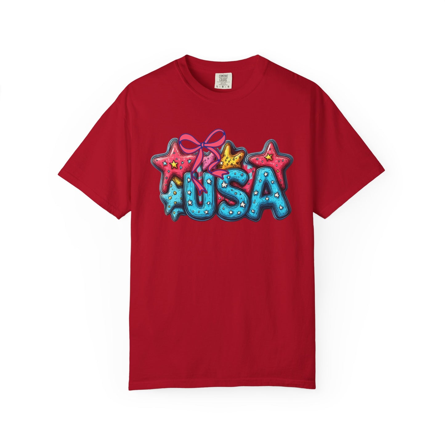 USA Star Balloon Graphic T-Shirt — Patriotic 4th of July Tee