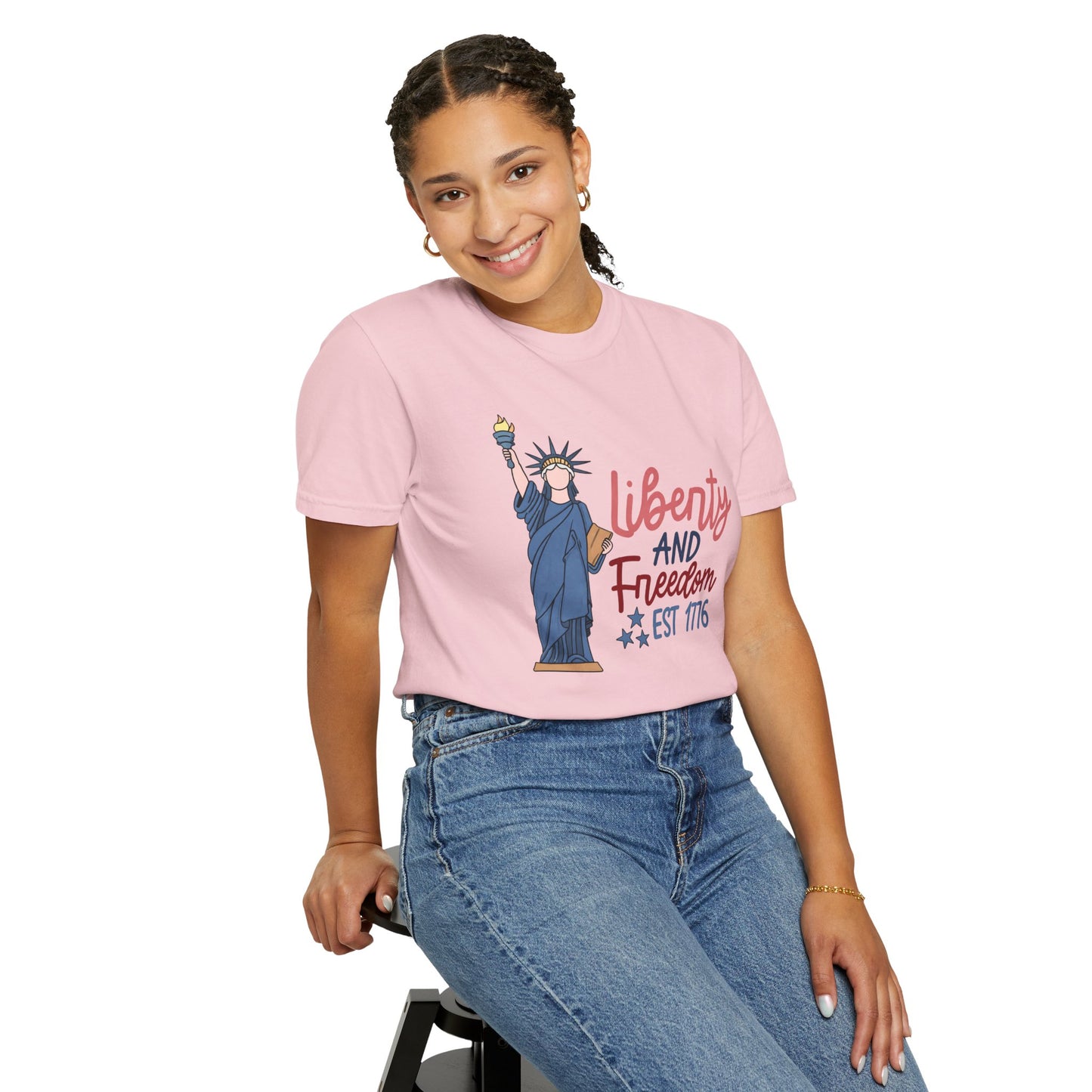 Liberty and Freedom T-Shirt — Statue of Liberty EST 1776 Patriotic Tee