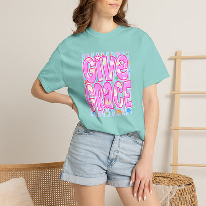 Give Grace T-Shirt — Pastel Retro Graphic Tee